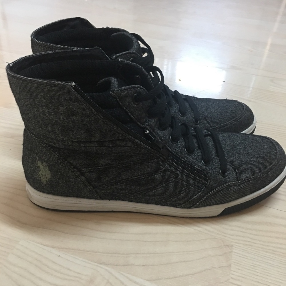 US POLO SNEAKERS/SHOES gray hightop size 10